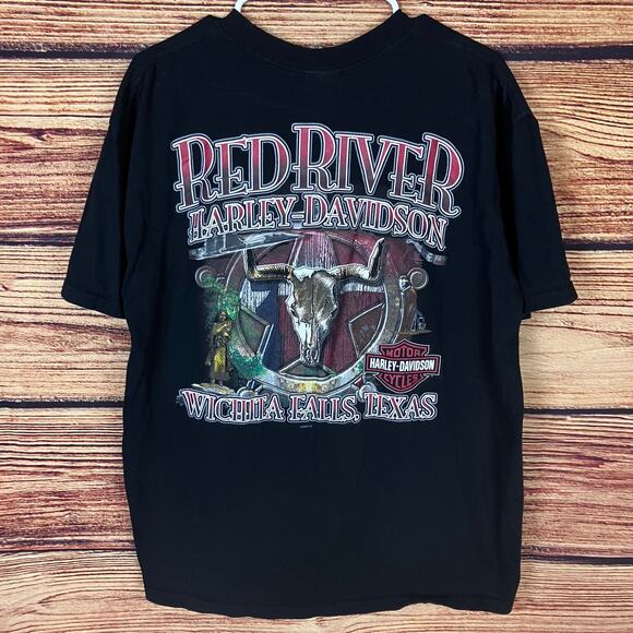 2000s Harley Davidson Motorycles Screw It, Lets Ride T-shirt - Picture 4 of 6